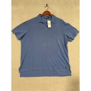 NWTS Mens Polo Ralph Lauren Short Sleeve Shirt Solid Blue XL‎ Classic